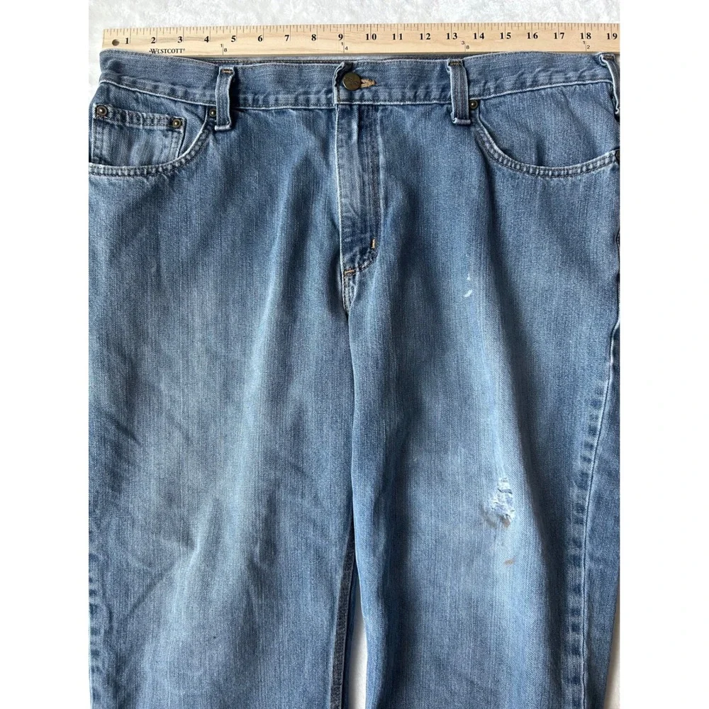 Carhartt Relaxed Fit Jeans Mens 38x30 Blue Denim Work Pants 101483 966